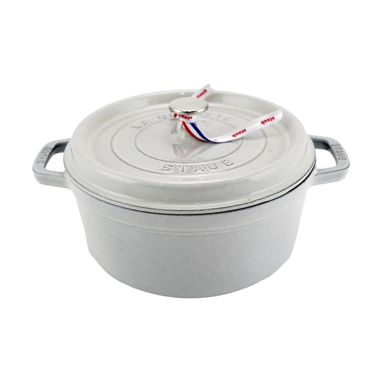 法国STAUB珐宝 圆形荷兰炖锅 搪瓷铸铁双耳珐琅锅 松露白 3.79L 3