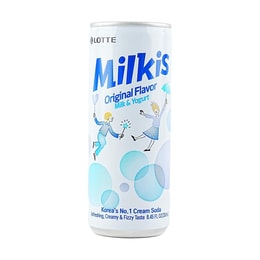 韩国LOTTE乐天 MILKIS妙之吻 牛奶苏打水 碳酸饮料 原味 250ml 包装随机发 0脂肪