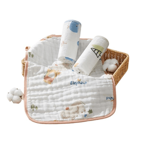 【中国直送】10月 クリスタルベビー スクエアタオル 子供用タオル 純綿ガーゼ 唾液ベビーフェイスタオル 新生児 スーパーソフト Lサイズ お散歩センハイ - 6層ソフトガーゼ 30cm*50cm*3枚パック