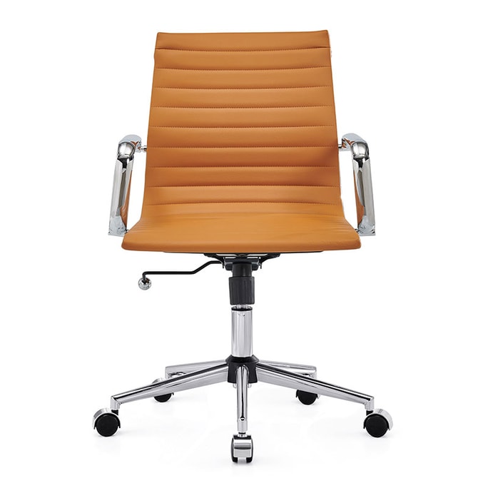 [Ready stock in the United States] LUXMOD conference office chair khaki xipi silver armrest base single seat