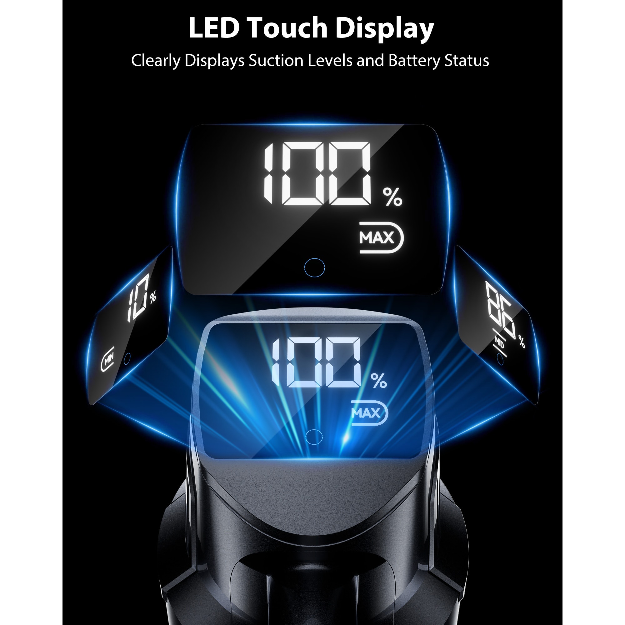 コードレススティック掃除機、650W/55KPa吸引力、75分間連続稼働
