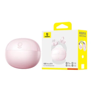 【香港直送】Baseus BCシリーズ クリップオンBluetoothイヤホン、ピンク（1ペア）、IP55防水防塵、長時間バッテリー駆動