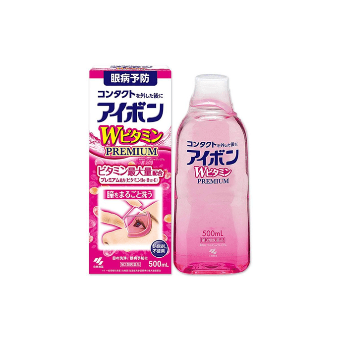【日本直送品】KOBAYASHI 小林製薬 目の疲れを和らげる目薬 ピンク 清涼度3～4 500ml ダブルビタミン配合で目の病気を予防