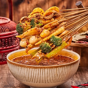 Red Chili Oil Seasoning for BoBo Chicken , 11.39 oz 【For Spicy Hot Pot】