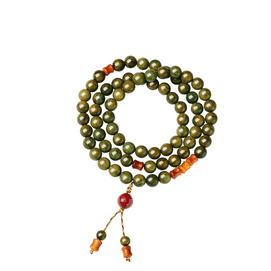 【中国直邮】宫里上新绿檀手串女款檀木心禅香8mm75颗*1件