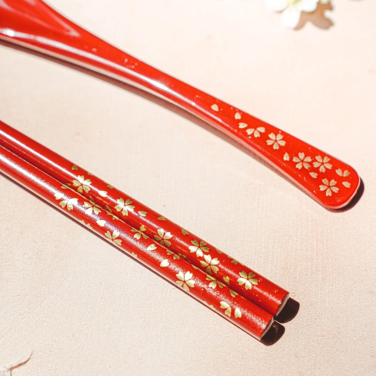 나무옻나무젓가락+숟가락 #레드 3
