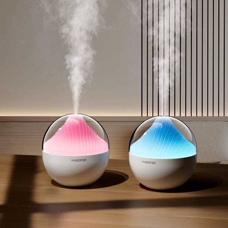 【中国空运直邮】 晶雅家 山水加湿器 usb静音卧室桌面空气家用小型雾化加湿器 粉色 一台装 6
