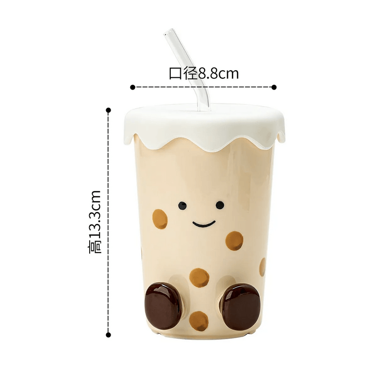 Pangpang Series Milk Tea Cup Cute Ceramic Mug 1pc 3