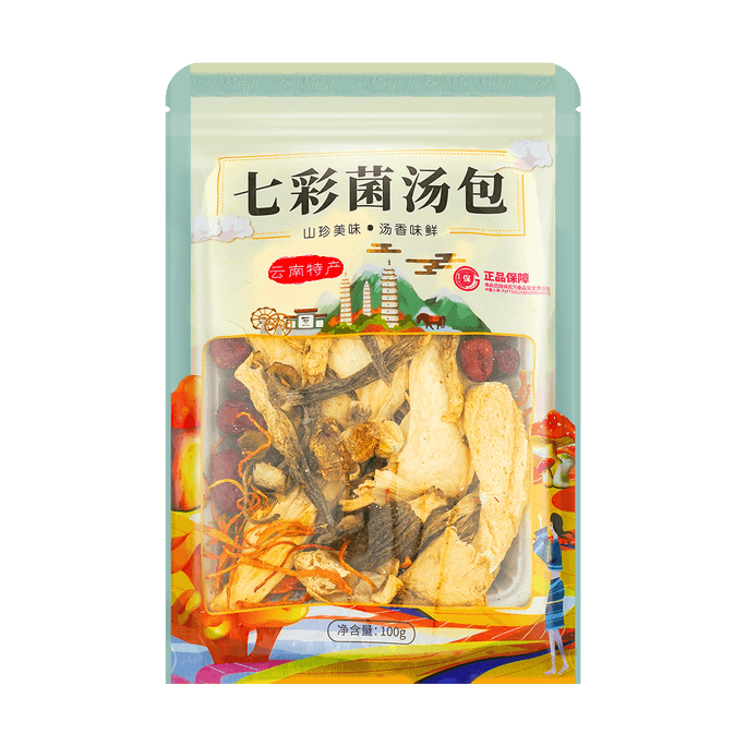 Colorful Mixed Dried Mushroom Soup, 3.52oz