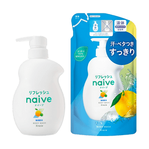 NAIVE Body Soap Pump and Refil Set #Refresh 18.7fl oz+13.4 fl oz Refill