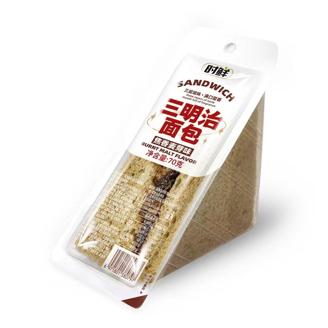 【中国直邮】时鲜 三明治吐司学生营养早餐面 焦香麦芽味70g*6