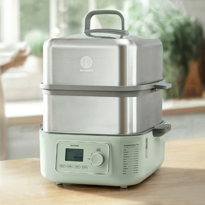 【折扣$30到手價$309】BUYDEEM北鼎 多功能蒸燉鍋 隔水蒸燉鍋電蒸籠 加大加高不挑餐具 14L G67 雙層