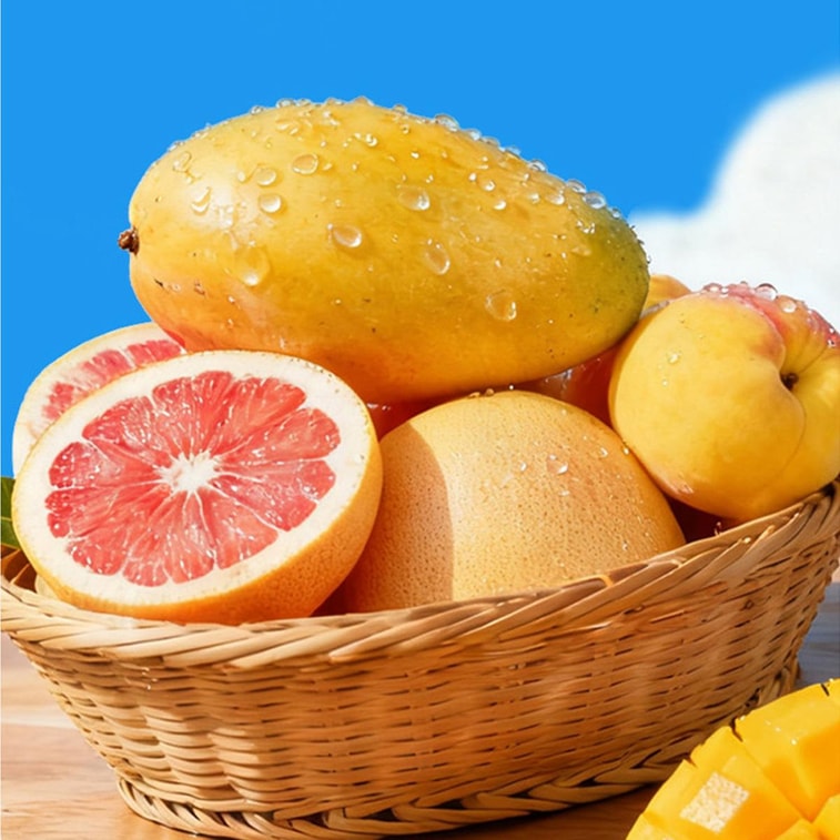 Solid Mango Pomelo Sago,Mango Peach and Grapefruit Stuffed Dried Fruit,3 oz 4