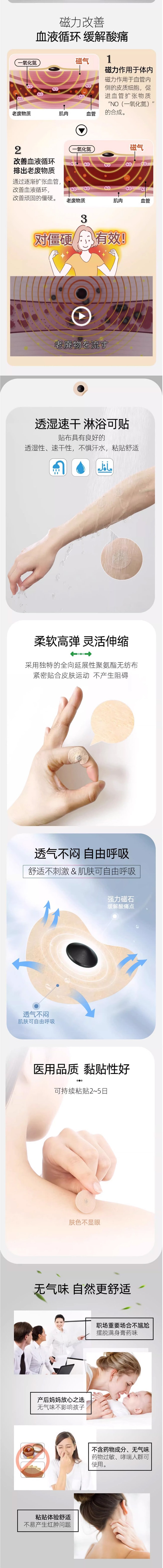 【日本直邮 正品保证】日本 蓓福 易利气磁疗贴磁石痛贴 MAX200mT加强版 24粒