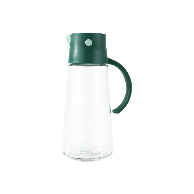 Oil Dispenser Bottle Sauce Container Auto Flip Open Green 650ML