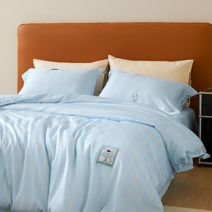 THE BEAST野兽派 都市野兽 黑豹天丝印花床品四件套六尺床单款 220*240cm, 水滴蓝