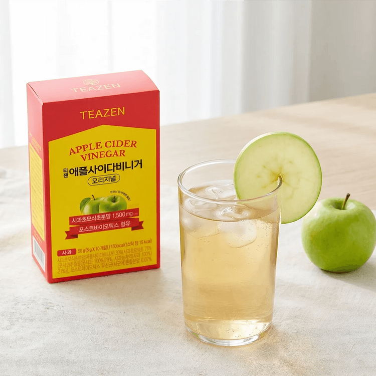 Teazen Apple Cider Vinegar Drink Mix with Postbiotics, 10 Packets