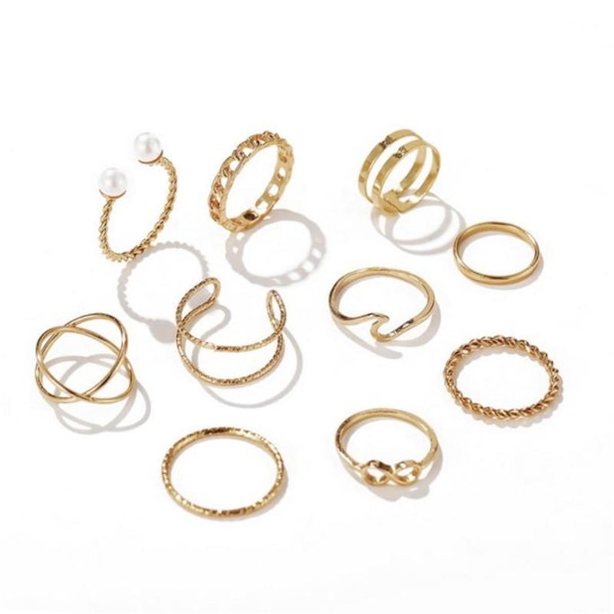 Slim Line Ring Set Gold