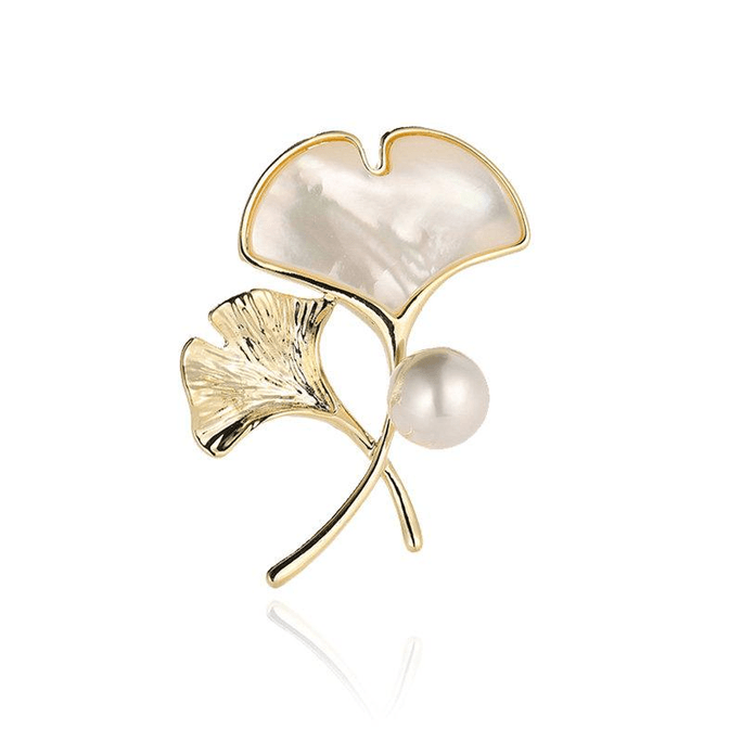 [중국 직배송] 미국산 보라색 은행 진주 브로치, 고급 여성용, 정교하고 독특한 디자인, 3.7*4.2cm