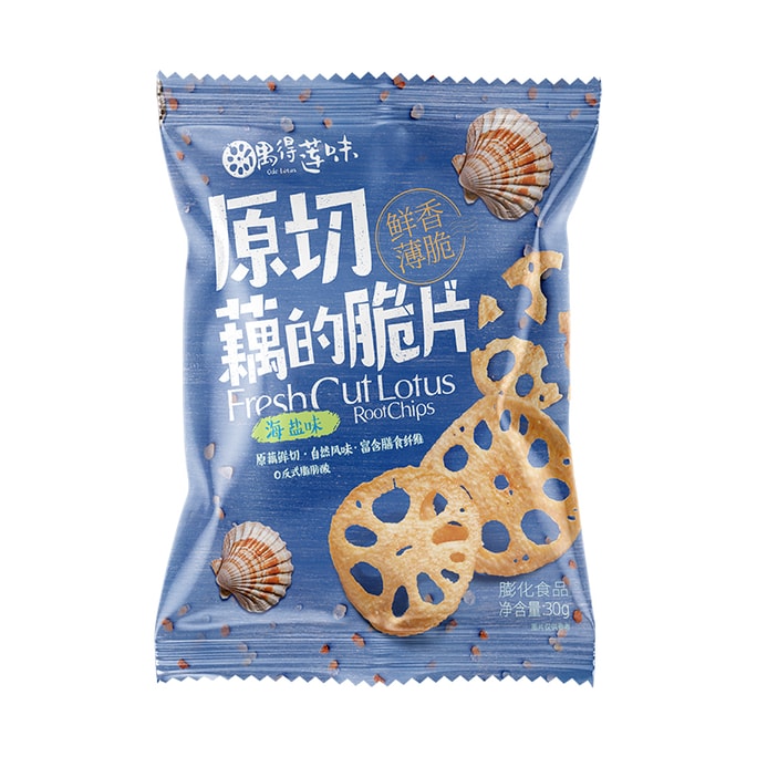 [중국 직송] 오우데 연꽃맛 오리지널 슬라이스 연근칩(감자칩 아님) 바다소금 오리지널맛 30g*1봉지