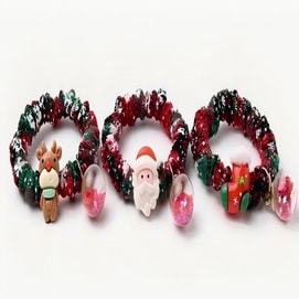 Santa Claus/Christmas Reindeer/Christmas Tree Themed Hair Tie 3PC