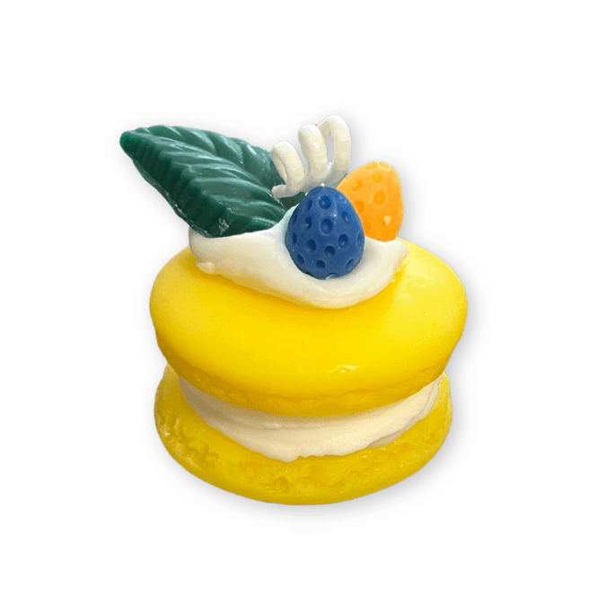 Macaron Soy Wax Handmade Aromatherapy Candle Creative Gift for Birthday Friends and Girlfriend Yellow 1 piece