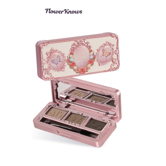 Flower Knows Eyebrow Palette Midsummer Fairytales Collection Eyebrow Powder Non-Smudging Lasting Natural Eye Makeup