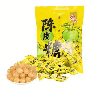 【中国直邮】 宏源 陈皮糖酸甜水果糖【陈皮粒粒糖】355g*1袋
