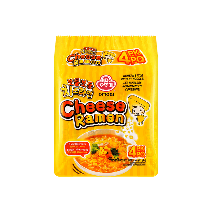 Korean Cheese Ramen - Instant Noodles, 4 Packs* 3.91oz【Trending on TikTok】