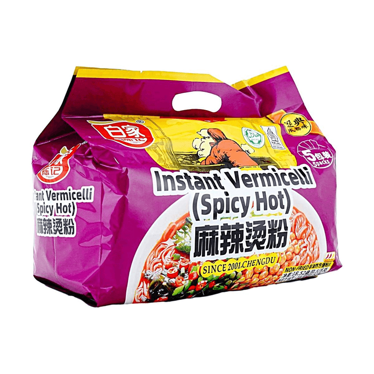 白家陈记 非油炸 四川特色风味麻辣烫粉 方便粉丝 5包入 525g 5