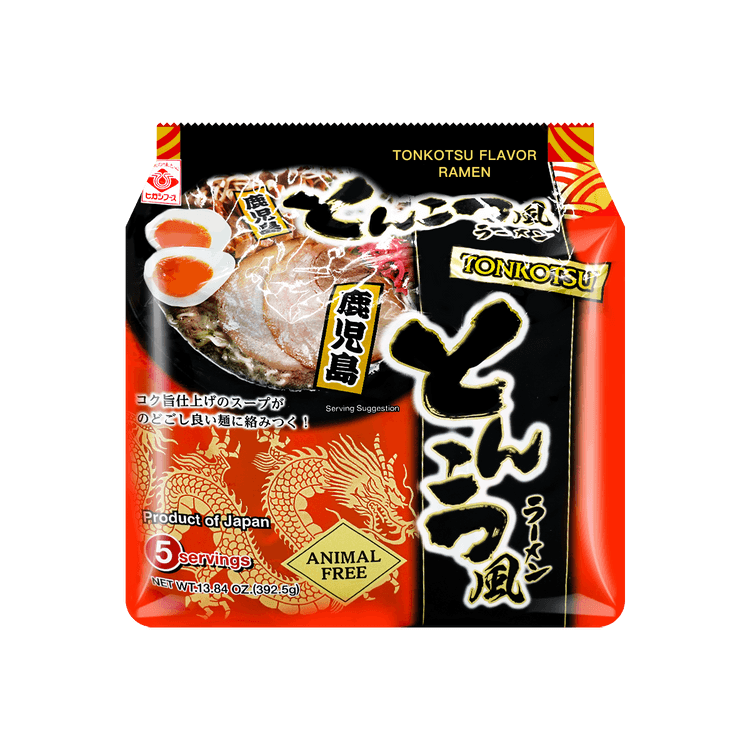 日本HIGASHIMARU 鹿儿岛拉面即食方便面猪骨味5袋装392g - 亚米