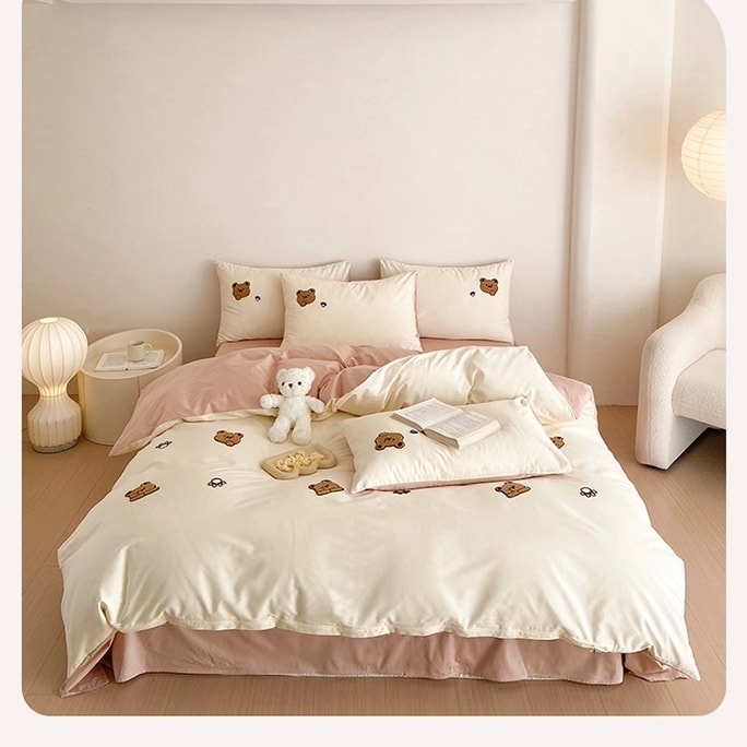 LZ- store 100% cotton set of bed sheet queen size 200cmx230cm