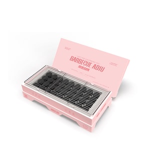 Single Use Portable & Disposable BBQ Grill For Outdoor Camping Pink