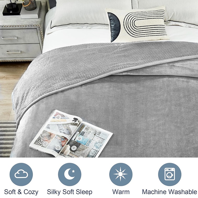 祖必苏 【超级特价】超大加厚毛毯King尺寸绿色一条 650g/平方超高克重 上市公司纺织精密不掉毛 法兰绒珊瑚绒特殊抗静电处理可铺可盖 一毯多用 2.28*2.74米 5