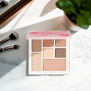 Fun 7-Color Makeup Palette - Versatile Eye Shadow Highlighter and Contour #26 Natural Wood Tones with Rose Milk Coffee