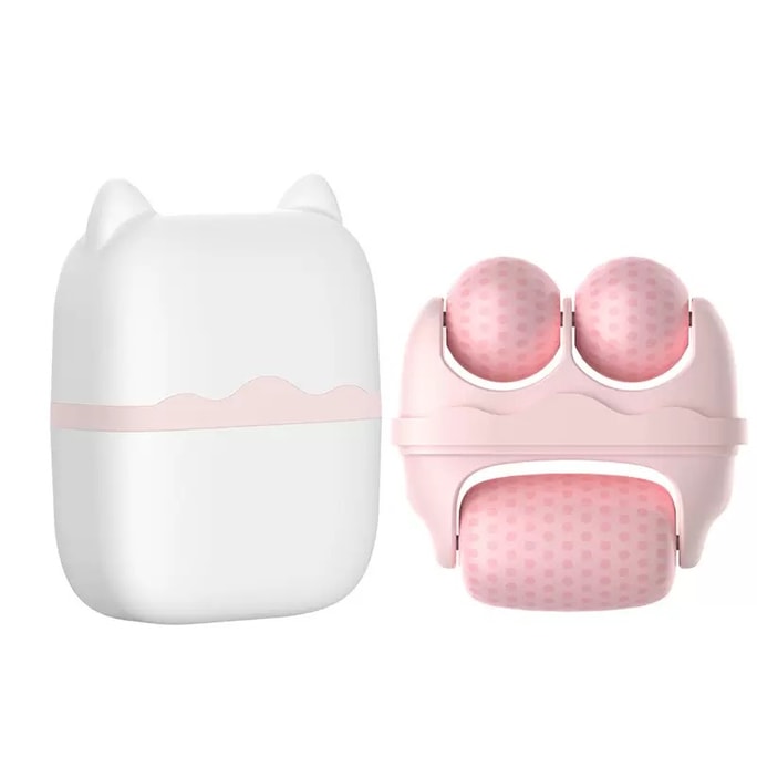 Cold Compress Device Dual-head Roller 2-in-1 Ice Massage Instrument Relieves Swelling Temperature Reduction Pink