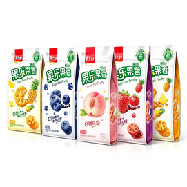 Fruit Joy Fruit Flavor Filled Cookies: Jam-Filled Snacks, Thin & Crispy—Pineapple, White Peach Oolong, Orange, Strawberry, and Blueberry Flavors, 85g × 5 bags