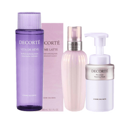 【日本直邮】 日本 COSME DECORTE黛珂 本土版 超人气基础护肤套装 牛油果300ml+紫苏水300ml+泡沫洁面200ml(赠牛油果面膜1片)