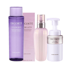 【日本直邮】 日本 COSME DECORTE黛珂 本土版 超人气基础护肤套装 牛油果300ml+紫苏水300ml+泡沫洁面200ml(赠牛油果面膜1片)