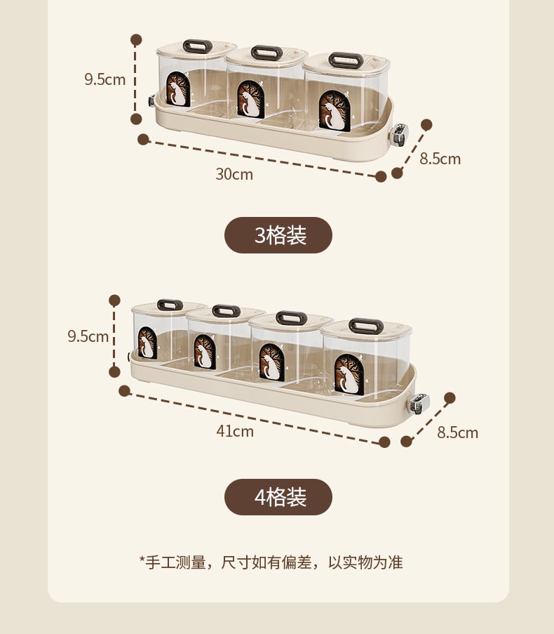 FaSoLa Life 調味料盒 一體多格 家用高階塑膠 收納盒 3格