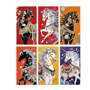 2026 Bingwu Horse Year: 6-pc Tactile Red Envelope