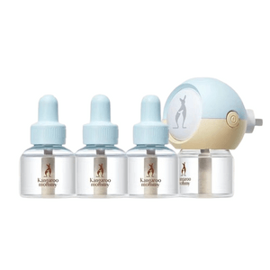 [중국 직배송] 캥거루 마미 전기 모기 퇴치기 (액상형, 무향, 아기 및 가정용, 플러그인 방식, 모기 퇴치 및 살충 기능, 리필 세트 (액상형 4개 + 어플리케이터 1개))