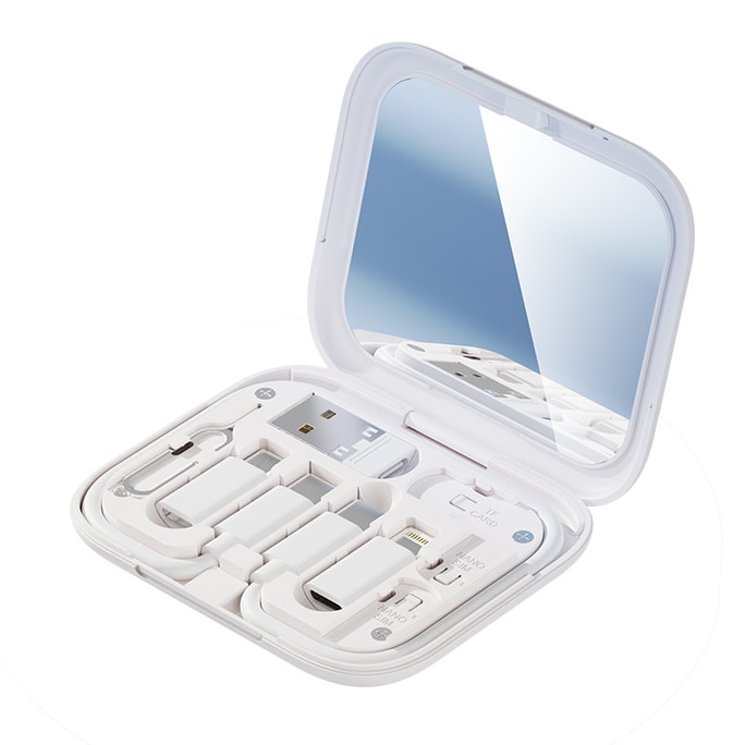 Data Cable Multi-Port Set Data Cable Multi-Functional Storage Stand Set Beige