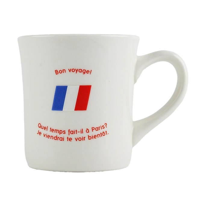 French Paris Ceramic Coffee Mug Cup Flag 3.35x 3.54"