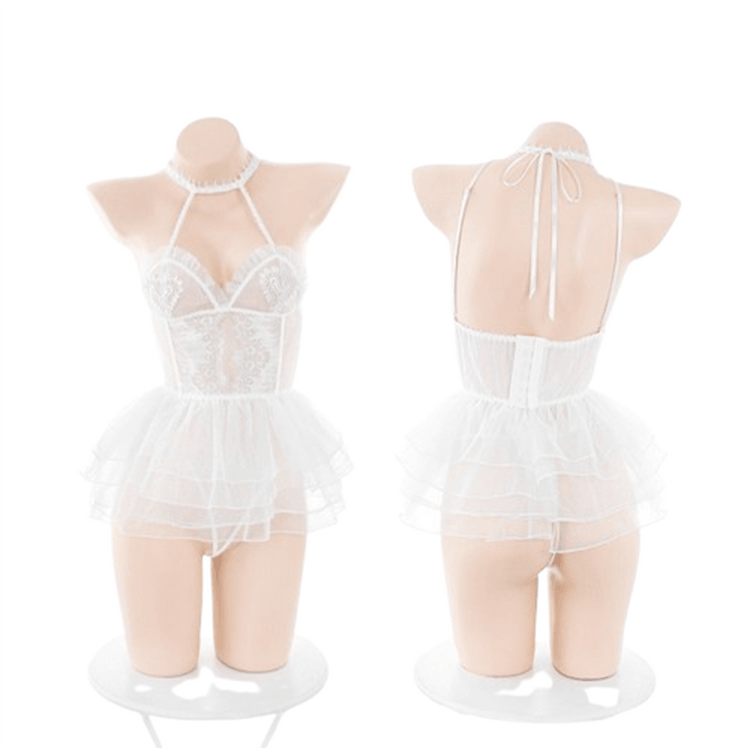 Sweet wife bride see-through exposed chest bare hips nightdress set sexy lingerie sexy pure desire free to take off - Yami.com Sweet wife bride see-through exposed chest bare hips nightdress set sexy lingerie sexy pure desire free to take off - Yami.com