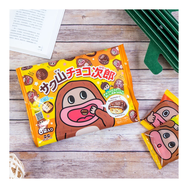 日本SHOEI DELICY 奶油夾心巧克力餅乾 96g【超萌巧克力次郎造型】 8