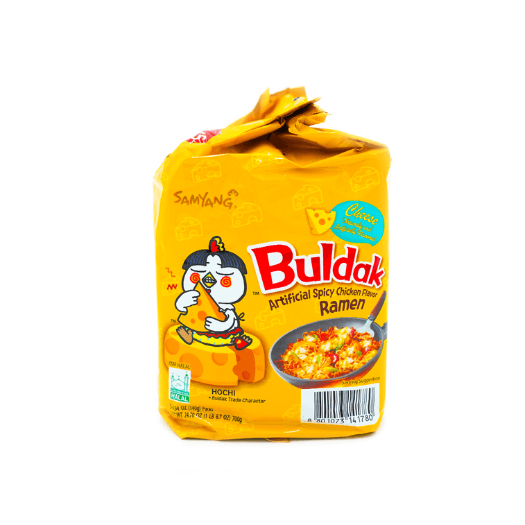 Korean Buldak Noodles Stir-Fried Ramen - Hot Chicken Flavor with Cheese, 5 Pack* 4.93 oz【Trending on TikTok】 9