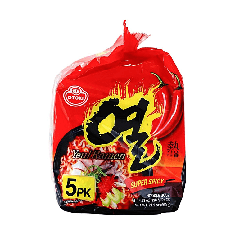 Super Spicy Korean Yeul Ramen - Instant Noodles, 5 Pack, 4.23 oz 5