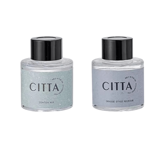 【中國直郵】CITTA/西苔 車載香薰無火持久祛異味專用汽車裡的高檔香氛擺件 梔子花50ml+禪茶50ml