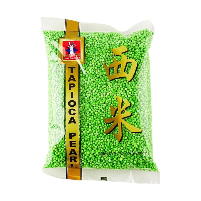 Tapioca Pearl Pandan Flavor 14 oz  [Milk Tea Dessert Toppings]